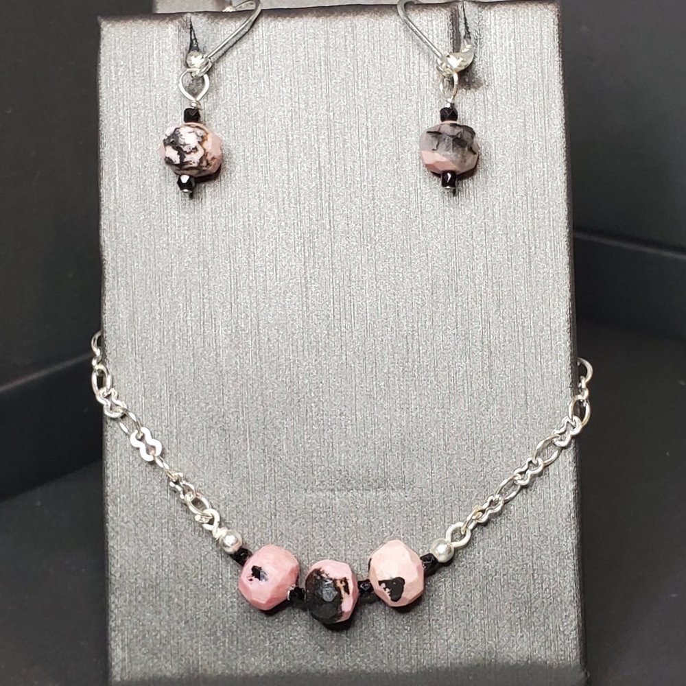 Handcrafted Genuine African Rhodolite Garnet & .925 Sterling Silver Set